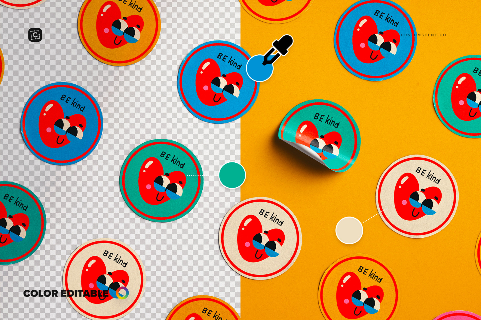 Diagonal Layout Round Stickers Diagonal Layout Round Stickers