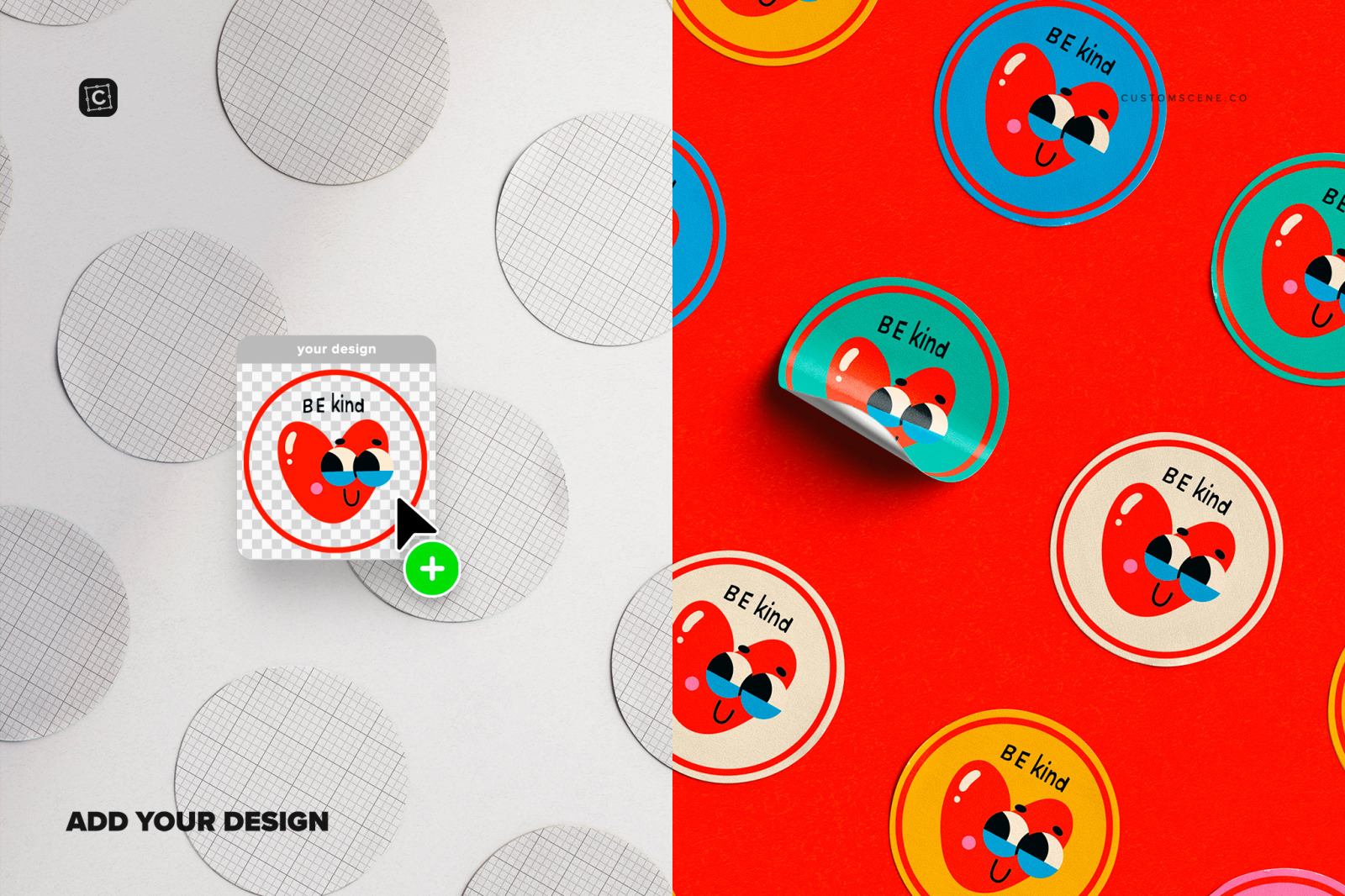 Diagonal Layout Round Stickers Diagonal Layout Round Stickers
