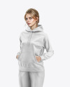 Woman in a Hoodie Mockup