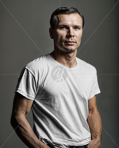 Man in a T-Shirt Mockup