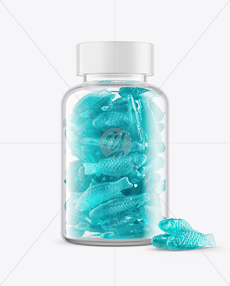 Plastic Bottle with Gummies Mockup