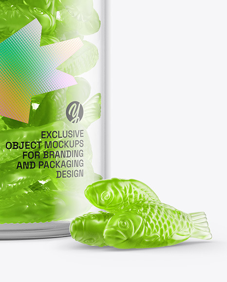 Plastic Bottle with Gummies Mockup