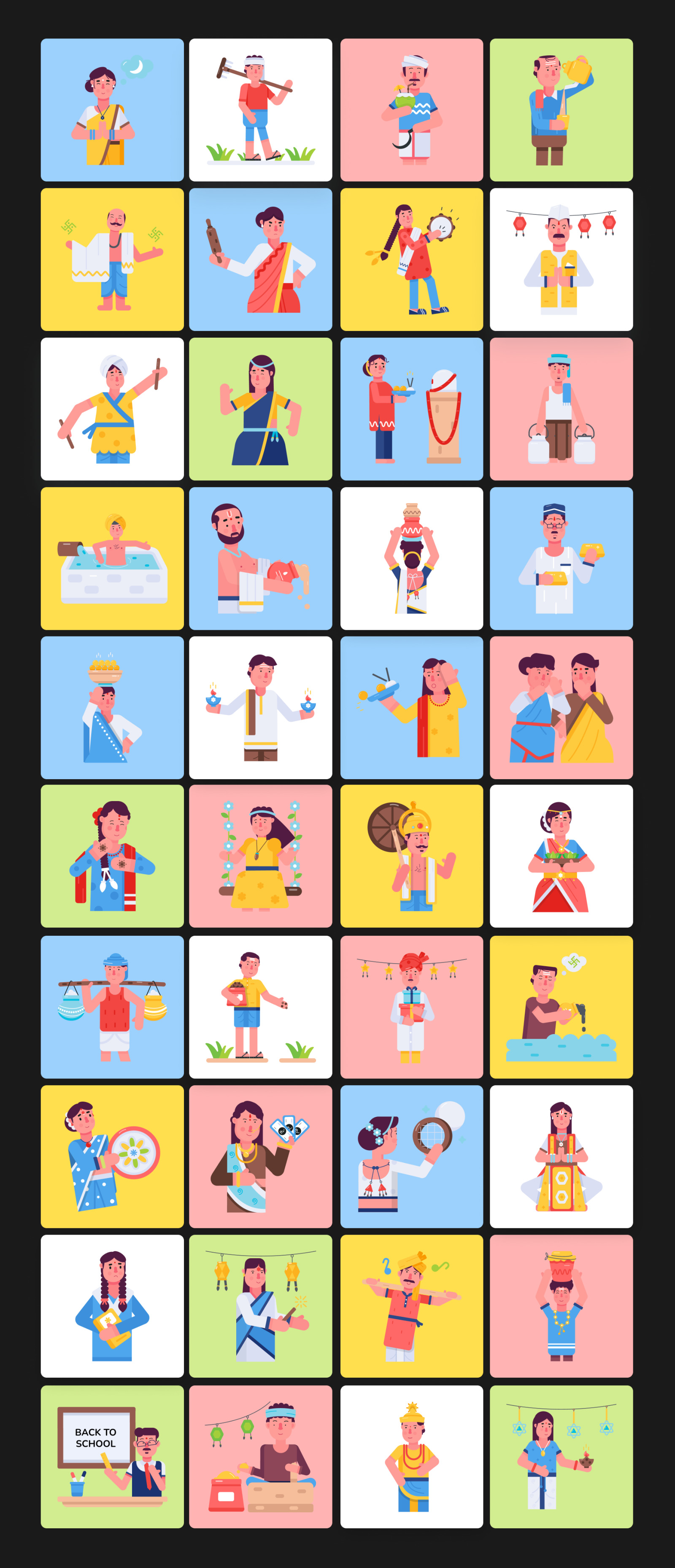 Animated Indian People Icons Animated Indian People Icons