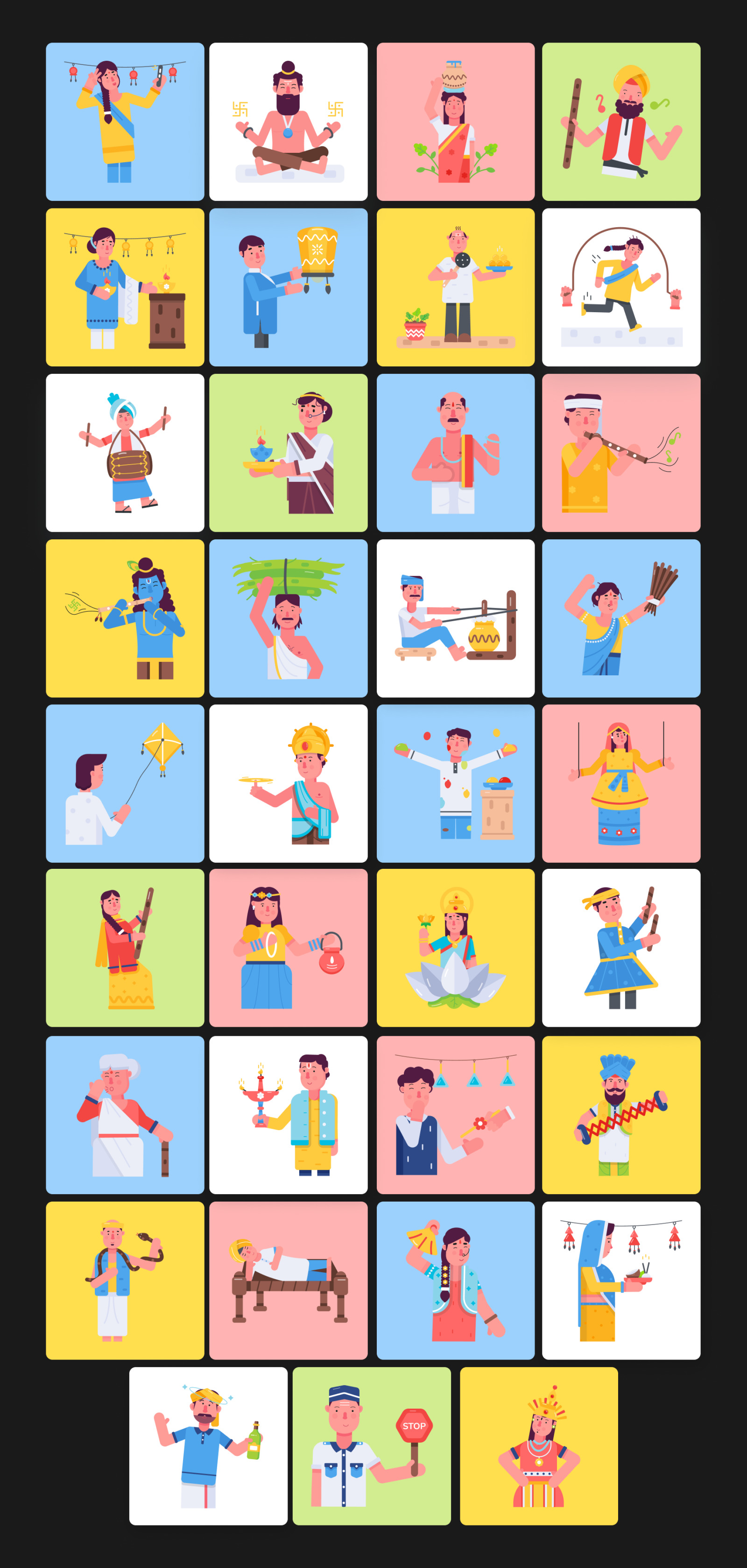 Animated Indian People Icons Animated Indian People Icons