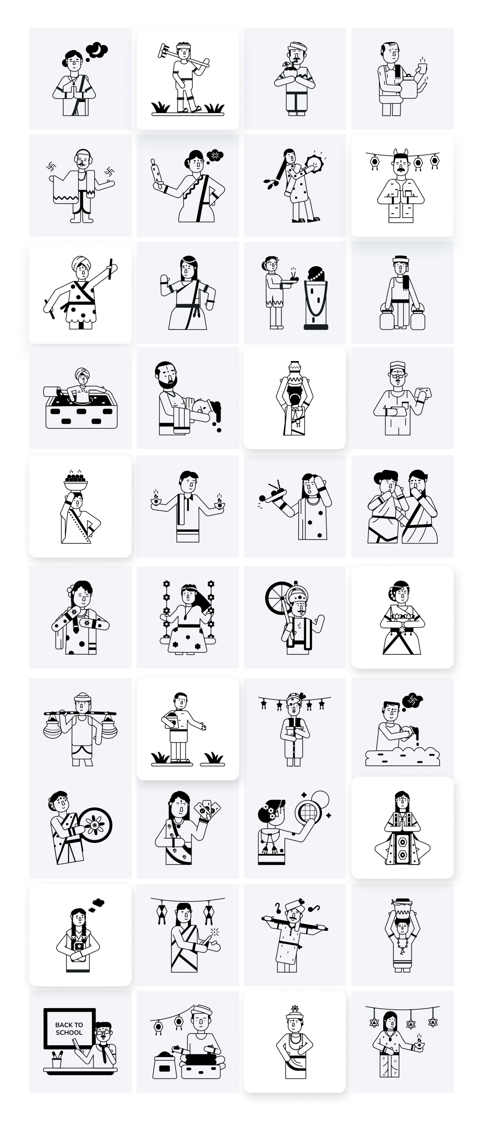 Animated Indian People Icons