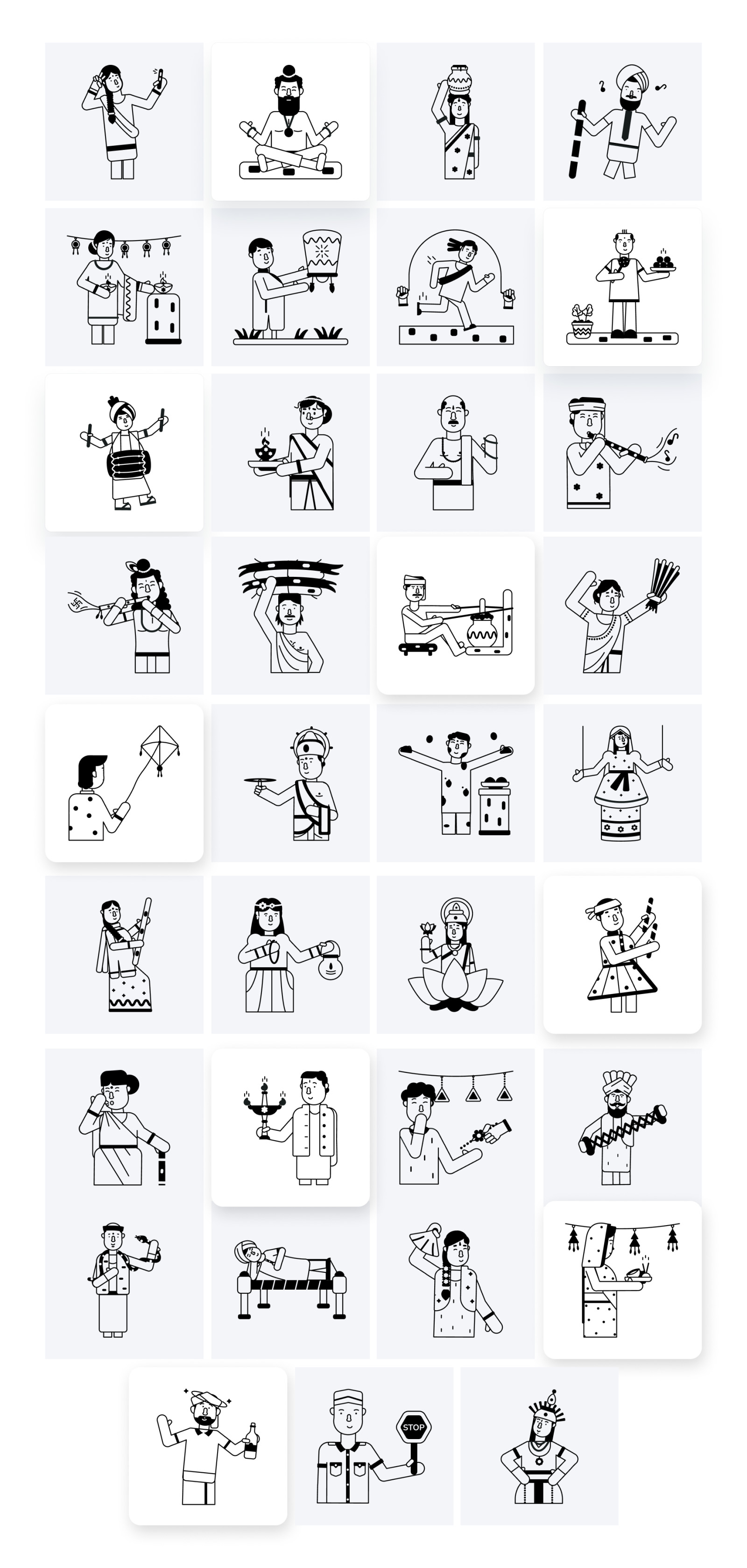 Animated Indian People Icons