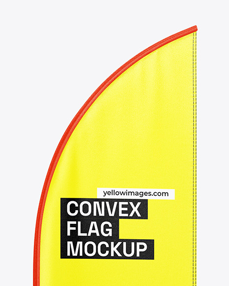 Convex Flag with Weight Circle Mockup