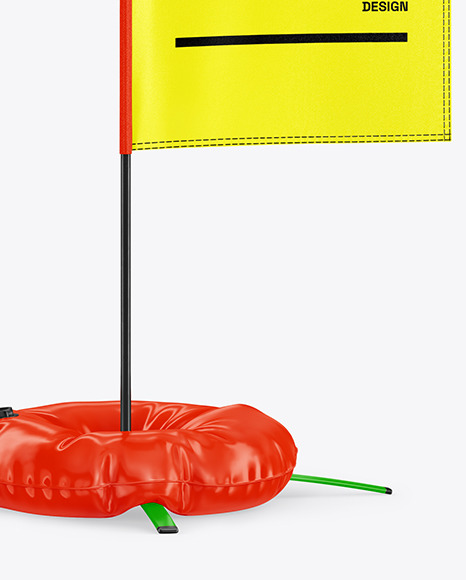 Convex Flag with Weight Circle Mockup