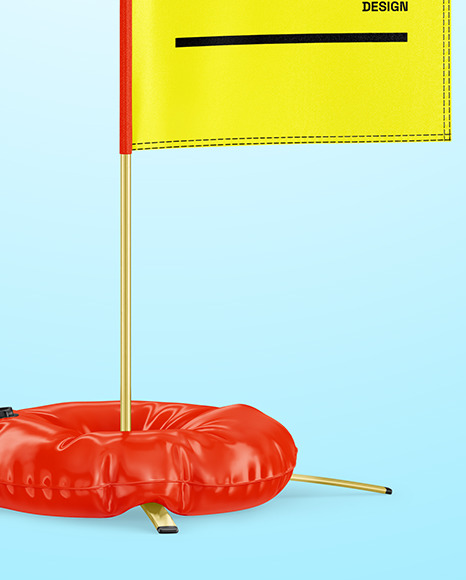 Convex Flag with Weight Circle Mockup