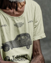 An Elderly Man Wearing T-Shirt and Beanie Mockup