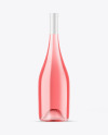 Clear Glass Pink Wine Bottle Mockup