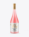 Clear Glass Pink Wine Bottle Mockup