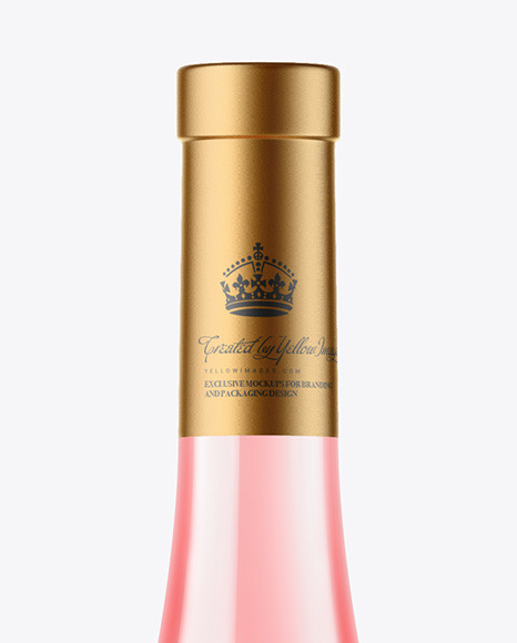 Clear Glass Pink Wine Bottle Mockup