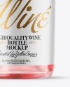 Clear Glass Pink Wine Bottle Mockup