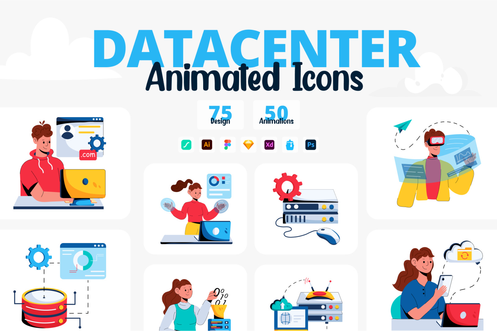 Animated Data Center Icons