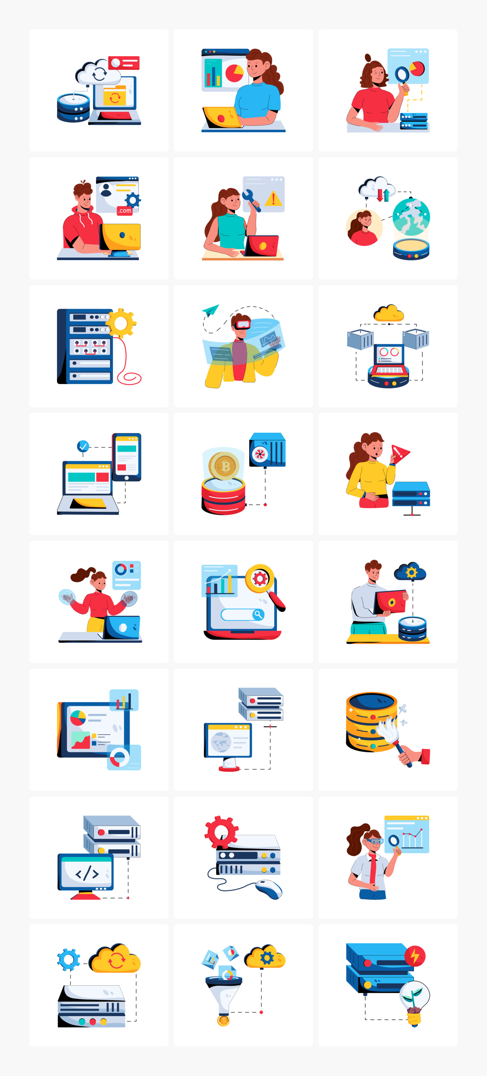 Animated Data Center Icons