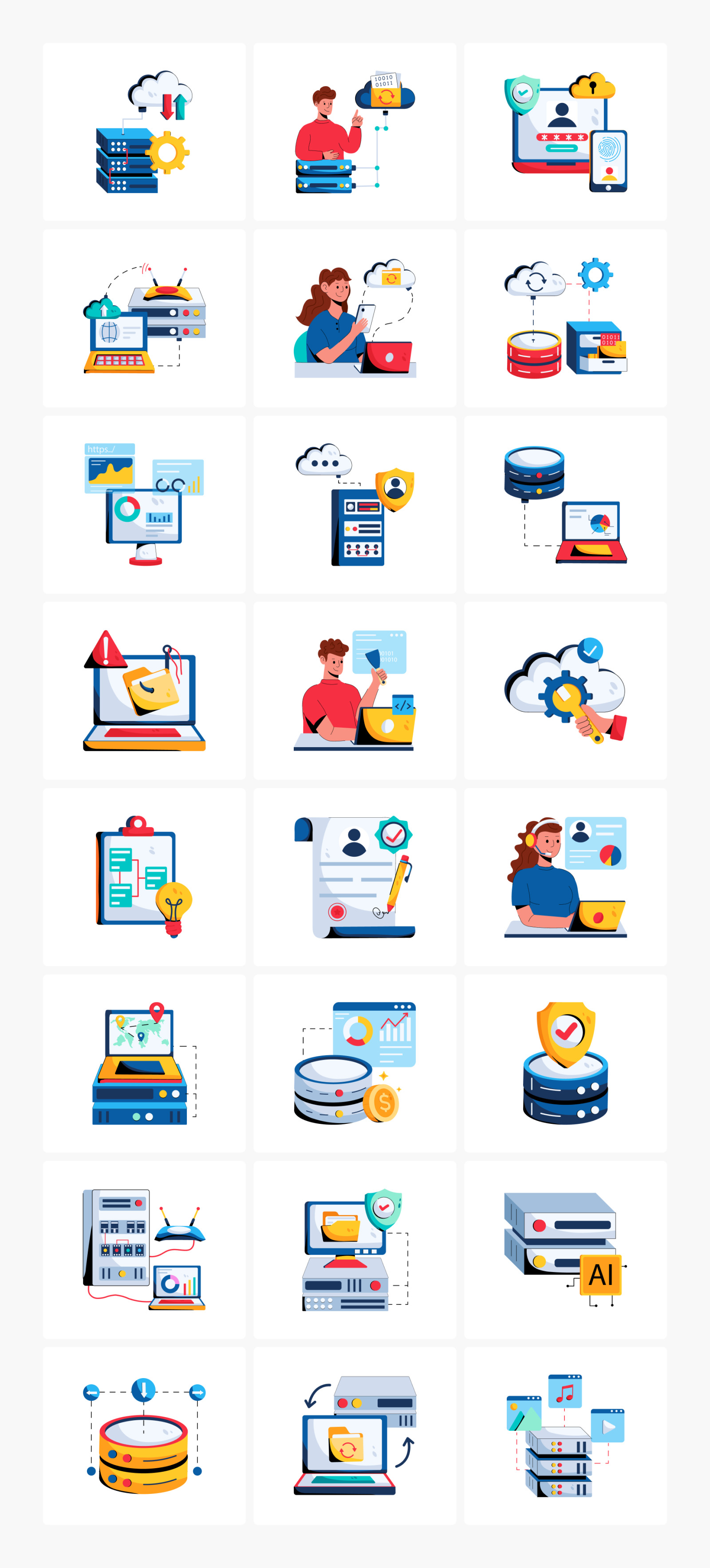 Animated Data Center Icons