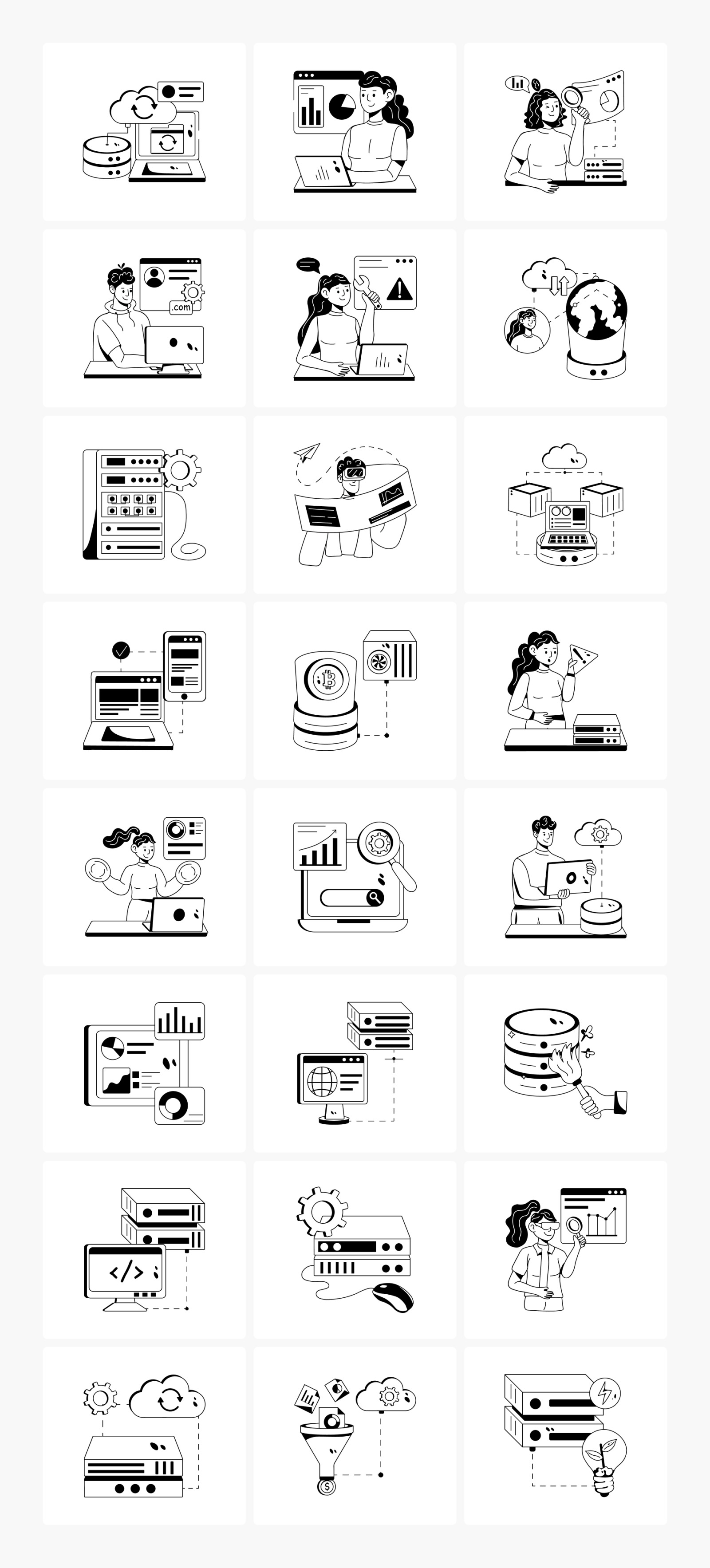 Animated Data Center Icons