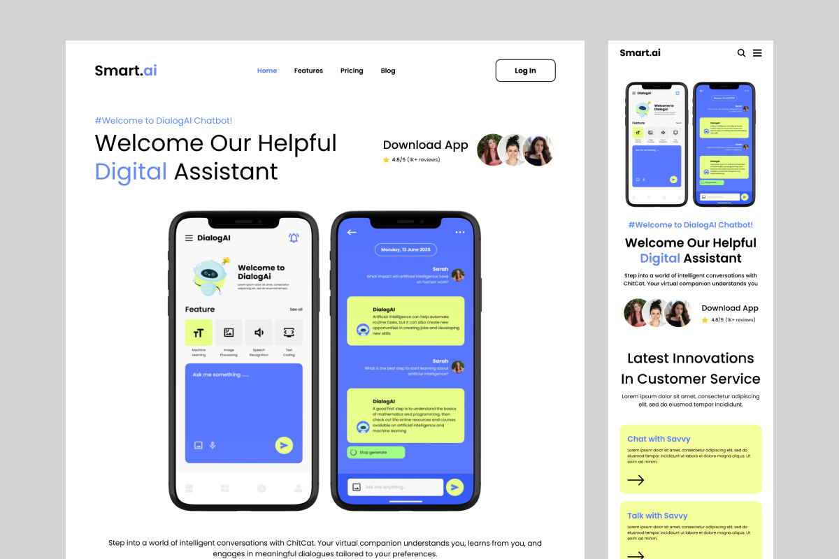 Smart - AI Chatbot Landing Page V2