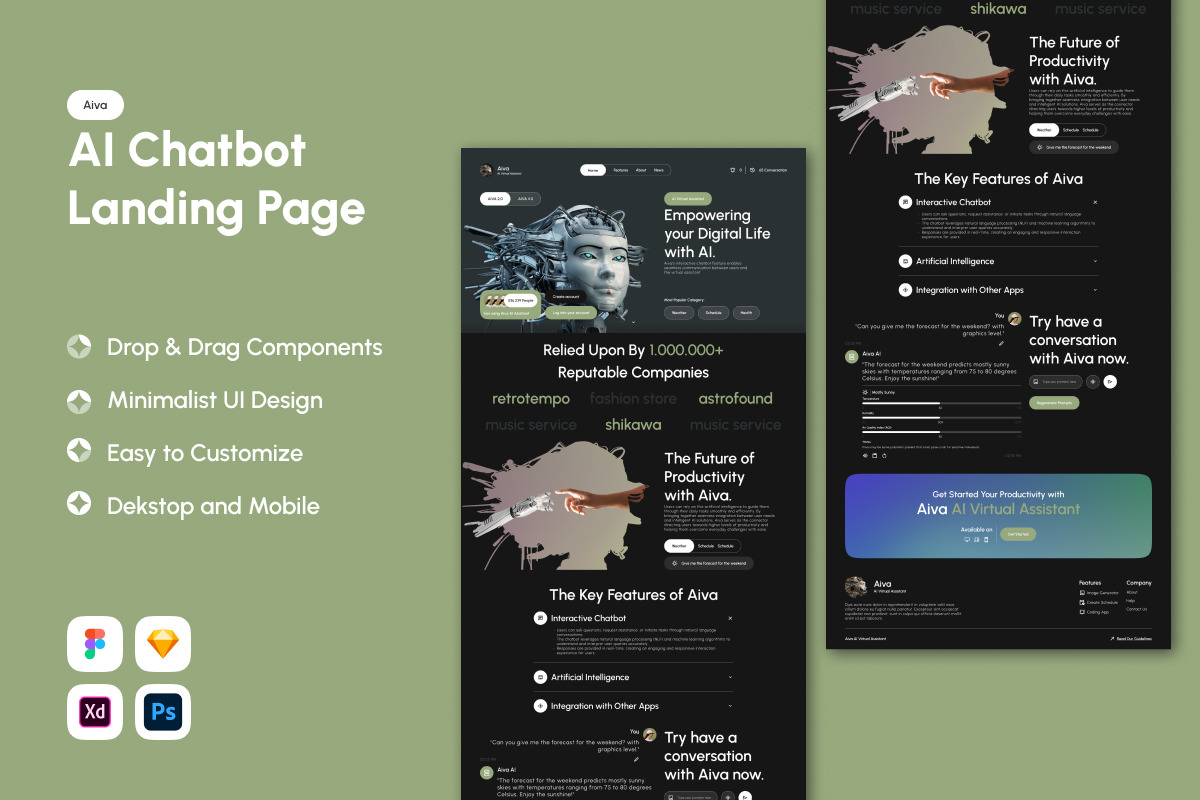Aiva - AI Chatbot Landing Page V1 Aiva - AI Chatbot Landing Page V1