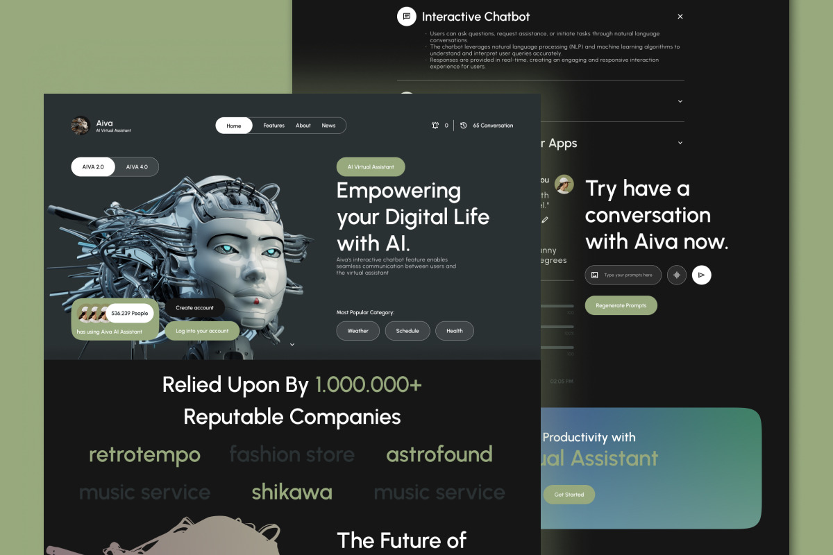 Aiva - AI Chatbot Landing Page V1