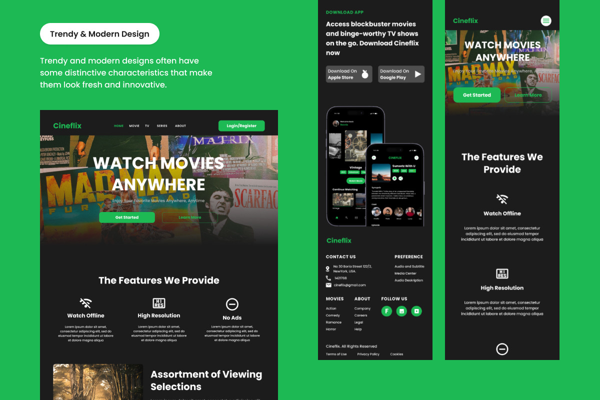 Cineflix - Movie Streaming Landing Page V1