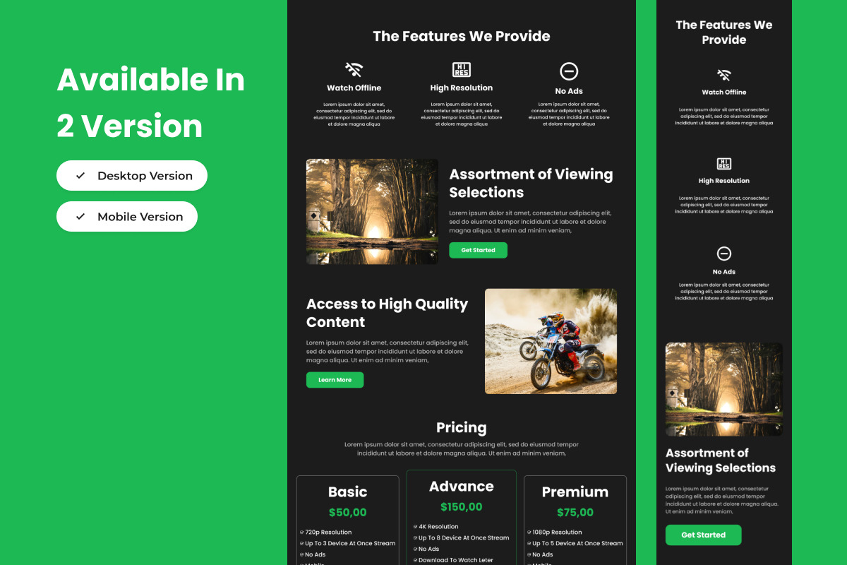 Cineflix - Movie Streaming Landing Page V1