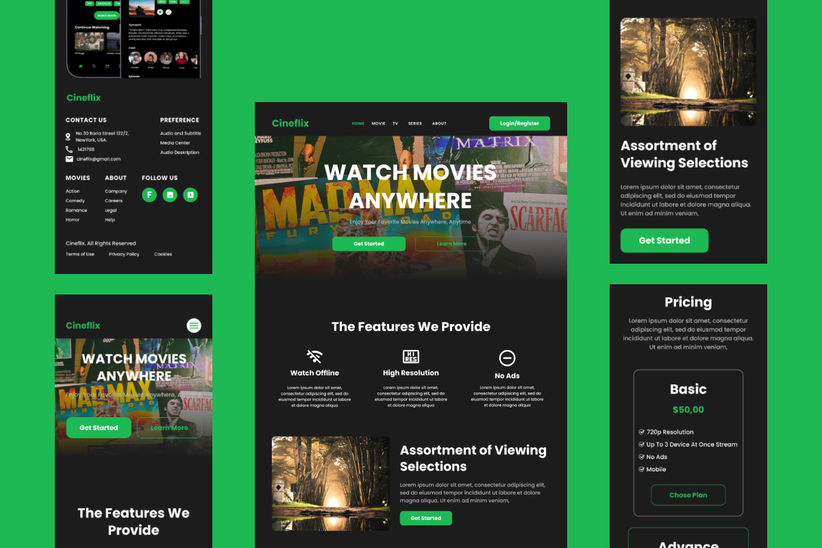 Cineflix - Movie Streaming Landing Page V1