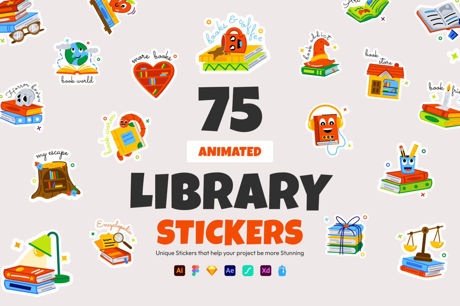 Animated Library Stickers