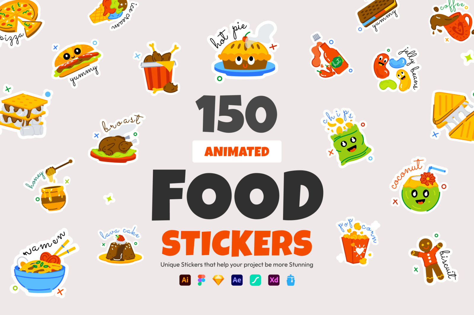 Animated Food Stickers