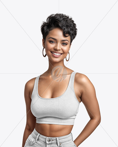 Woman Wearing a Crop Top Mockup