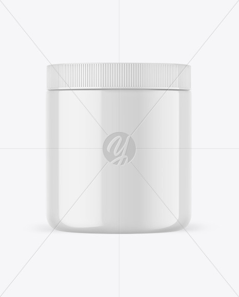 Glossy Protein Jar Mockup