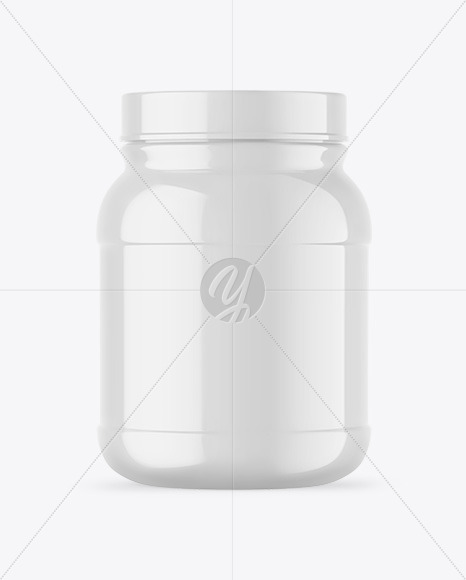Glossy Protein Jar Mockup