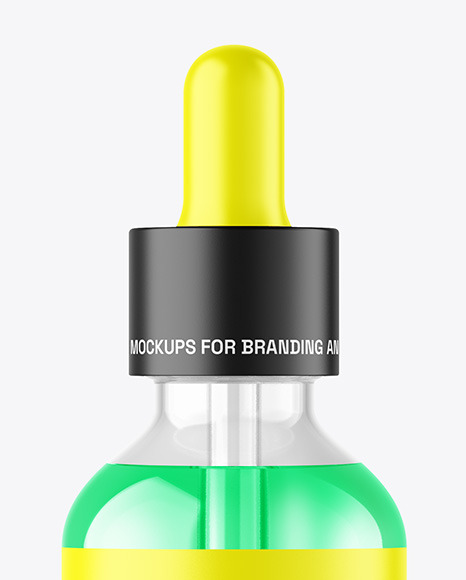 Color Liquid Glass Dropper Bottle Mockup