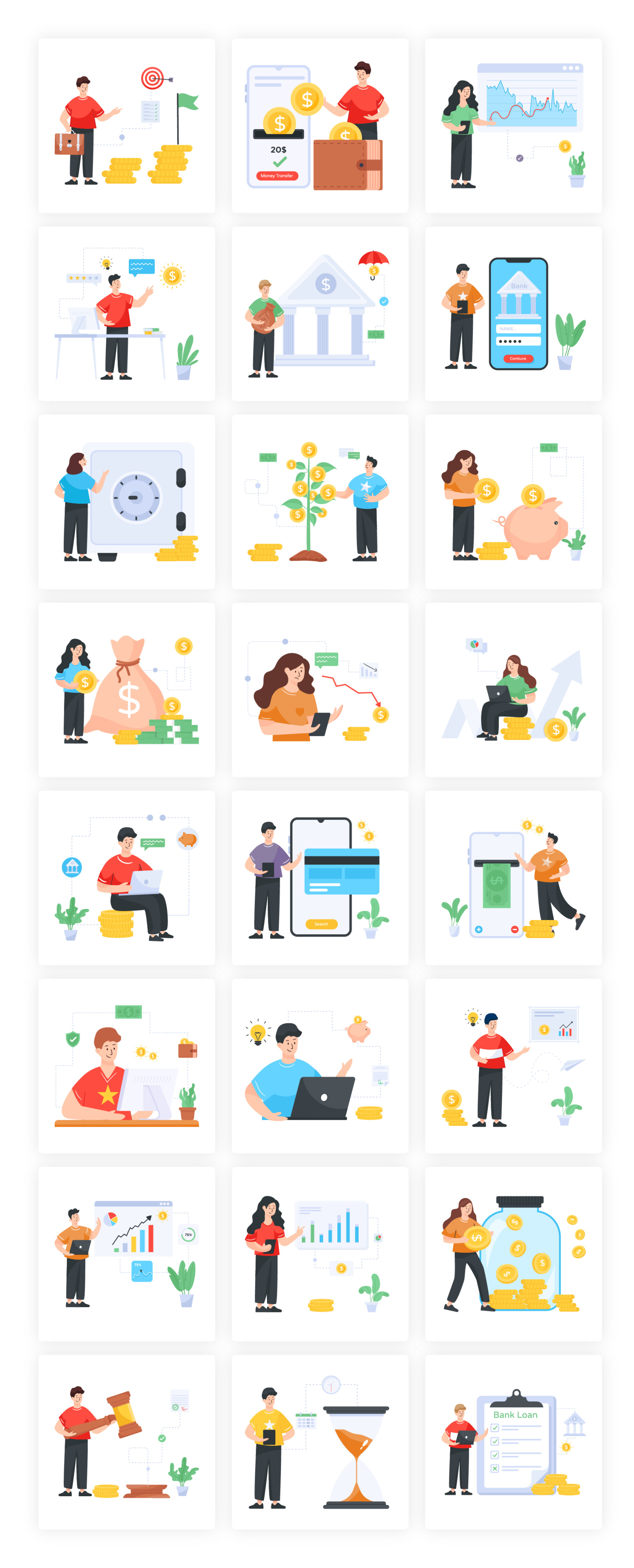 Flat Banking and Finance Illustrations Flat Banking and Finance Illustrations
