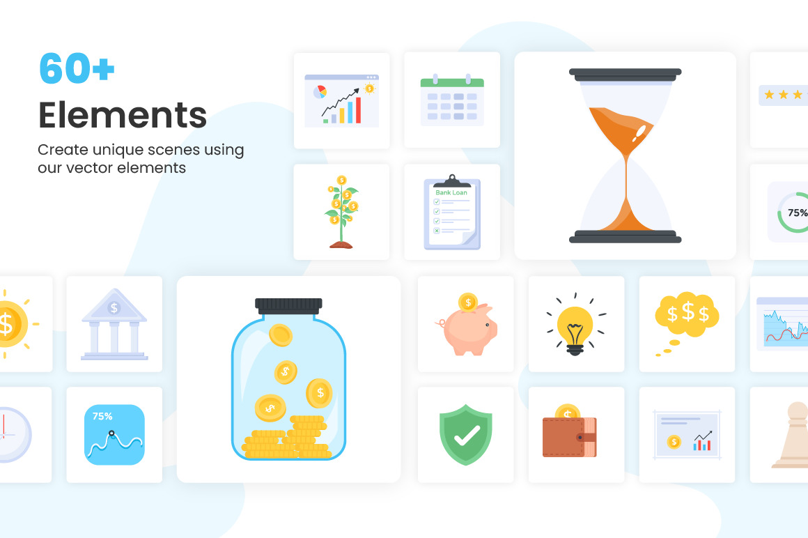 Flat Banking and Finance Illustrations Flat Banking and Finance Illustrations