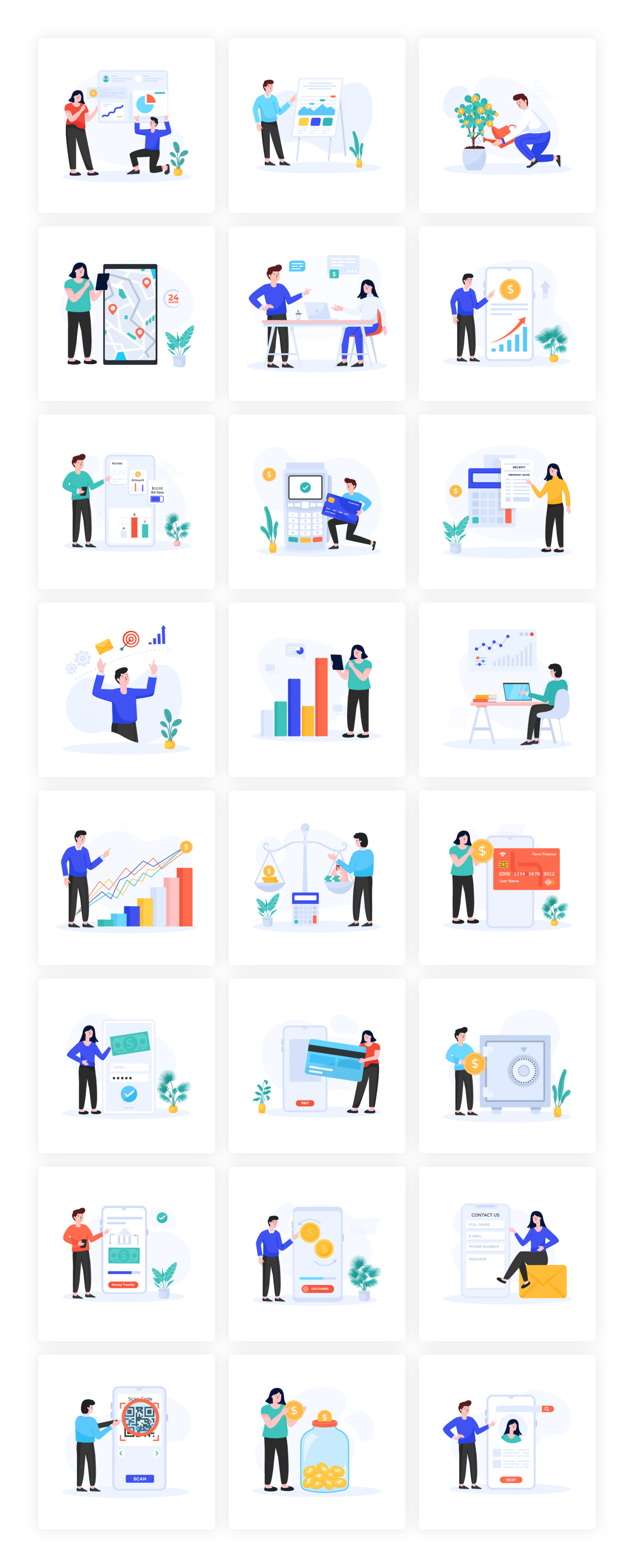Flat Finance App Illustrations Flat Finance App Illustrations