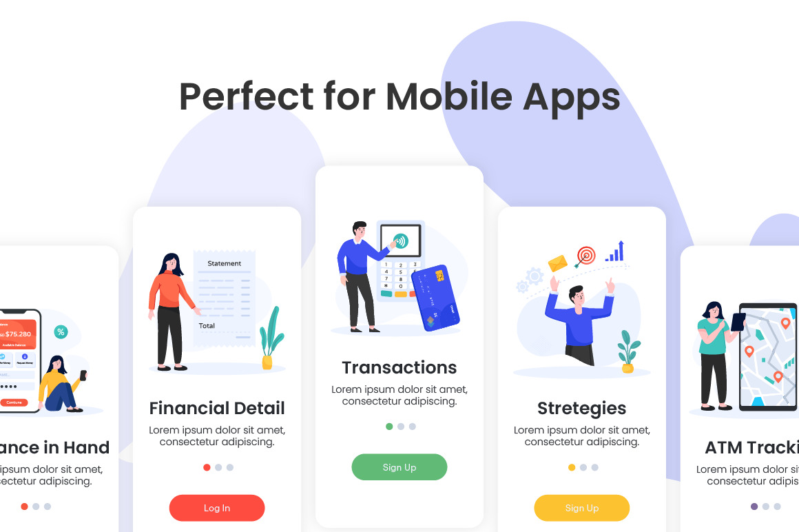 Flat Finance App Illustrations Flat Finance App Illustrations