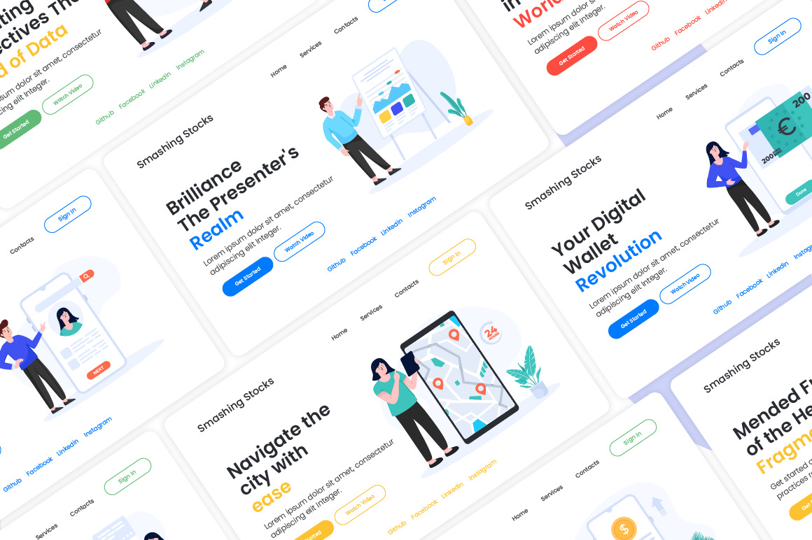 Flat Finance App Illustrations Flat Finance App Illustrations