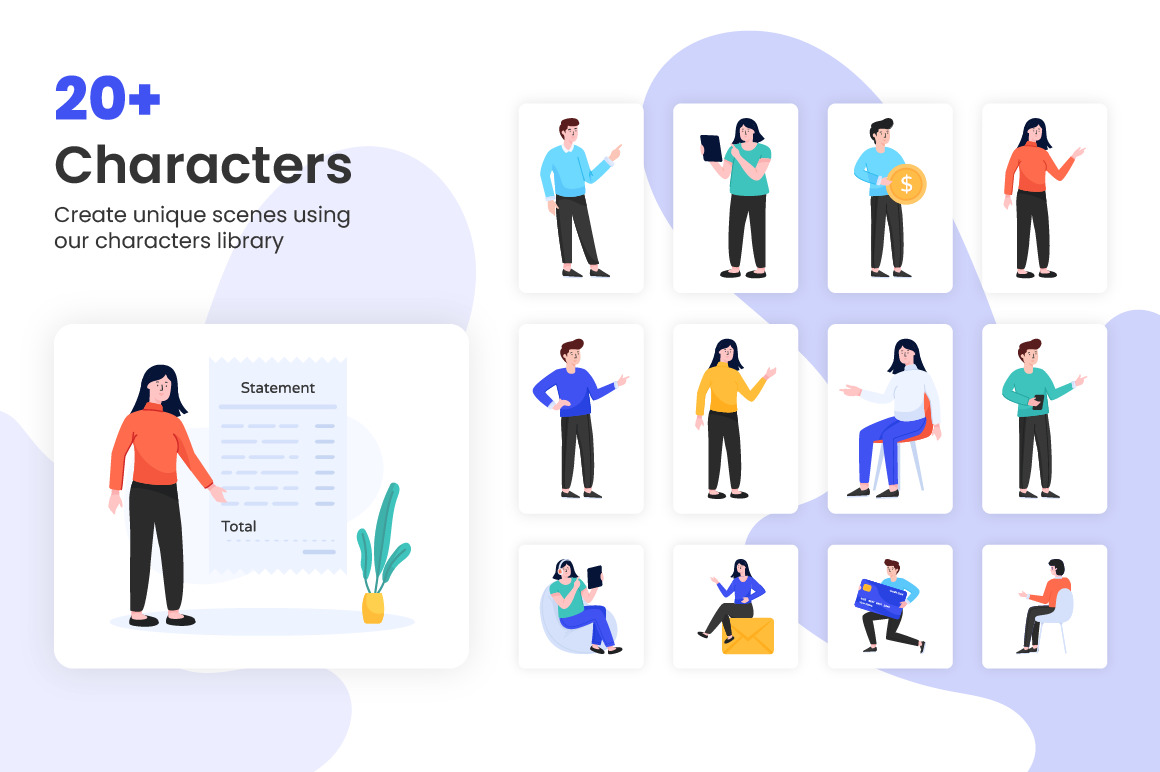 Flat Finance App Illustrations Flat Finance App Illustrations