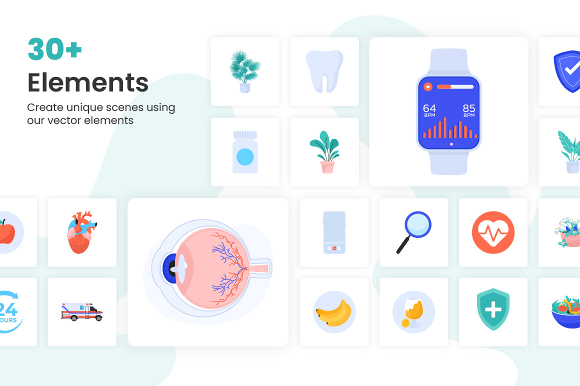 Flat Healthcare App Illustrations Flat Healthcare App Illustrations