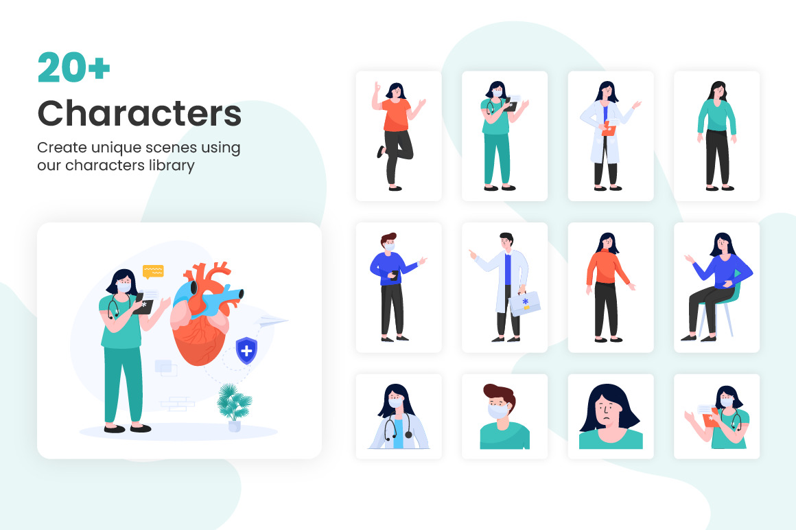 Flat Healthcare App Illustrations Flat Healthcare App Illustrations