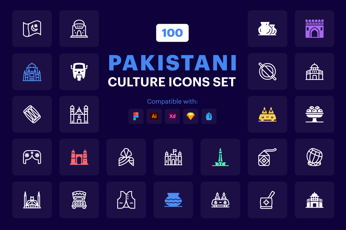 Pakistani Culture Icon Set