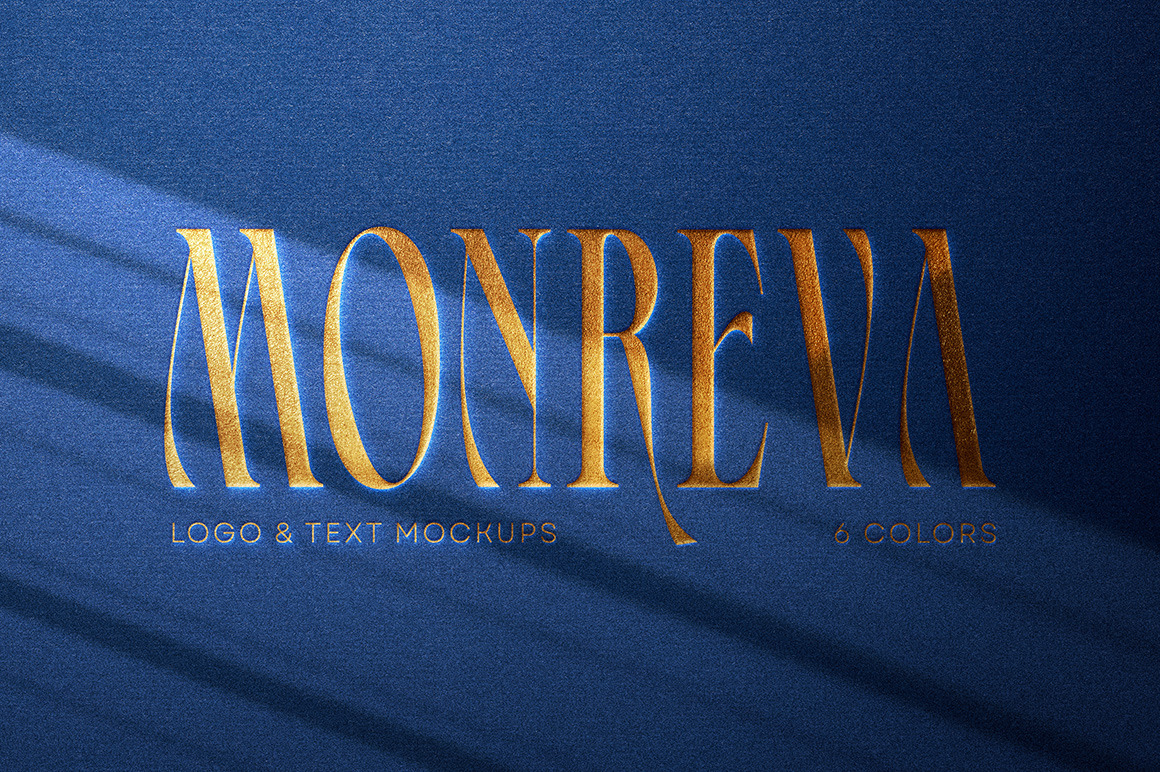 Golden Embossed Logo &amp; Text Mockup