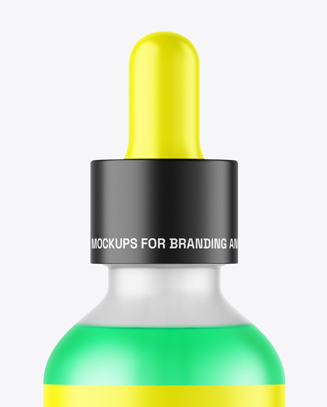 Frosted Glass Color Liquid Dropper Bottle Mockup