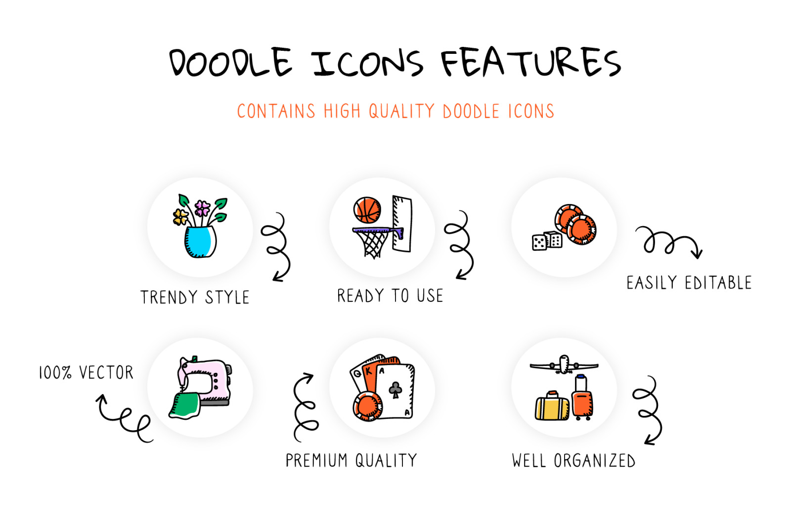 Sports and Hobbies Doodle Icons Sports and Hobbies Doodle Icons