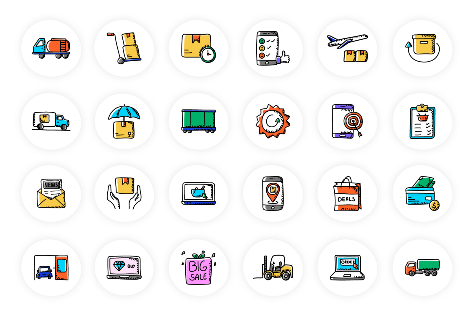 Shopping and Ecommerce Doodle Icons Pack Shopping and Ecommerce Doodle Icons Pack