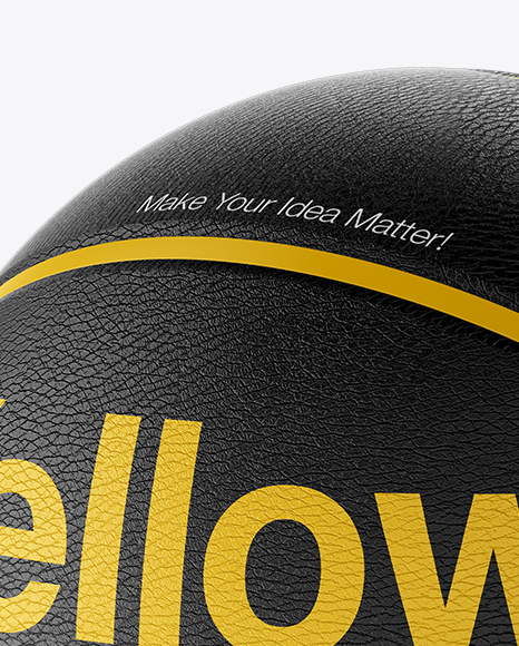 Leather Basketball Ball Mockup - Half Side View