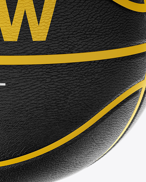 Leather Basketball Ball Mockup - Half Side View