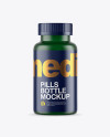 Frosted Green Pills Bottle Mockup